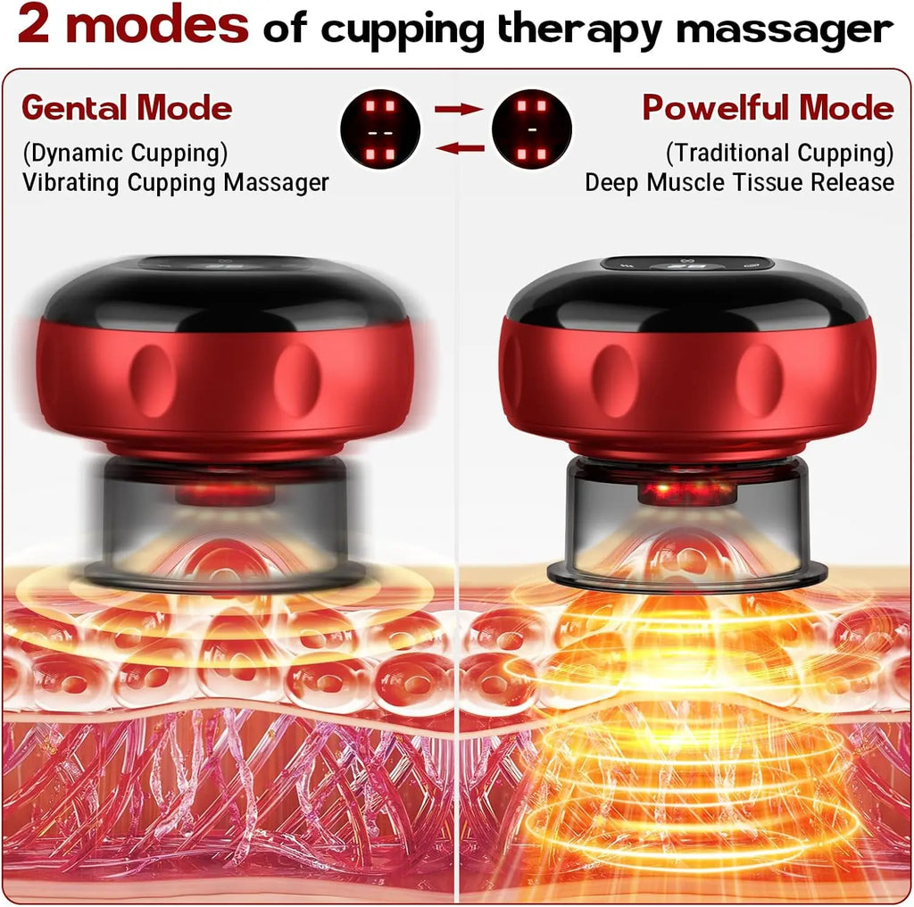 Smart Cupping Therapy Massager 7 in 1 Red Light Scraping Cupping Therapy Set for Targeted Pain Relief Muscle Soreness