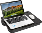 the Original Lap Desk – Black, Fits 17" Laptops | Microbead Cushion, Device Ledge, Built-In Pencil Tray, Carry Handle
