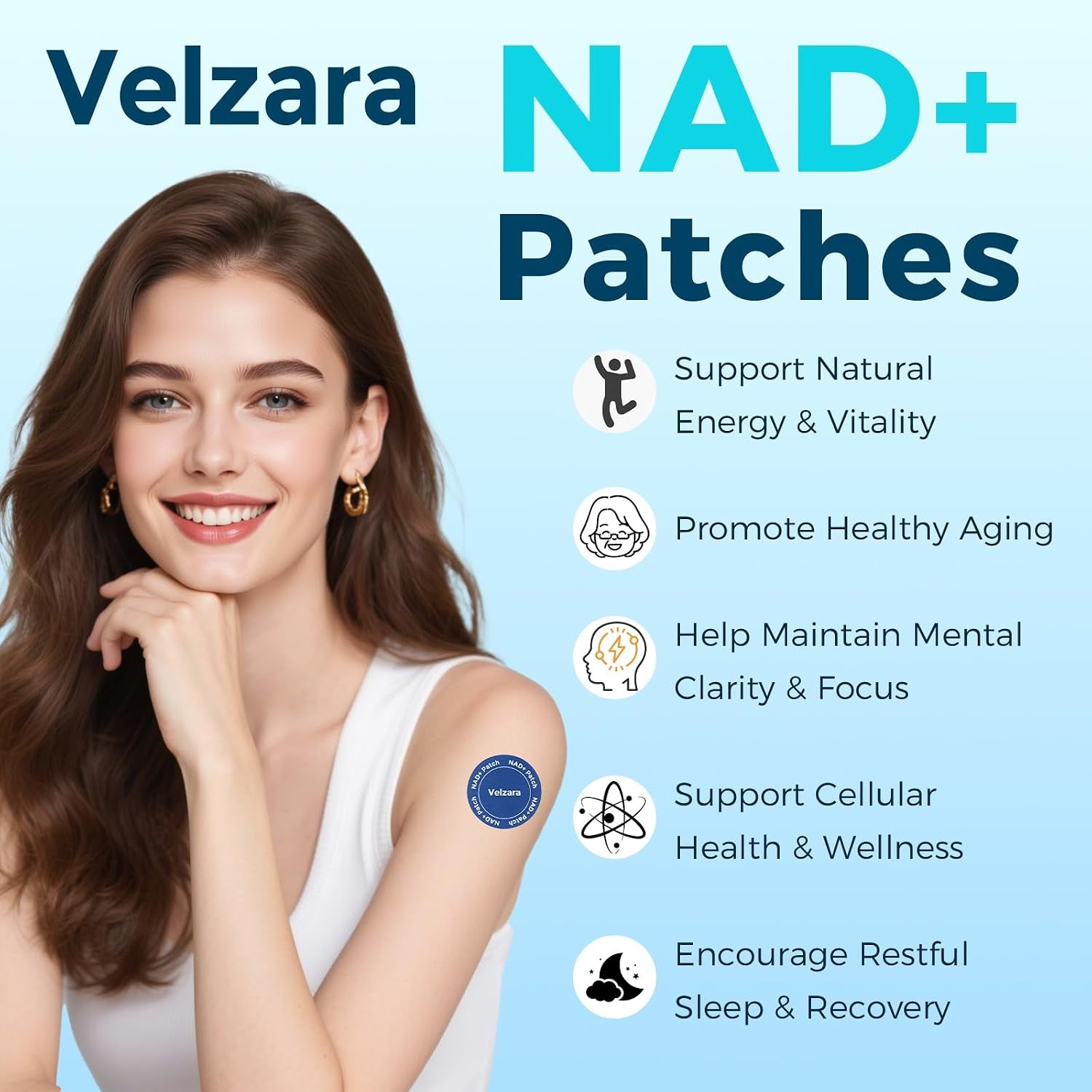NAD+ Patches Comfortable All-Day Wear Vegan, Water-Resistant 60 Patches