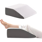 Memory Foam Wedge Pillow for Leg Elevation, Improves Circulation & Reduces Swelling, Post-Surgery Foot Knee Support for Sleep
