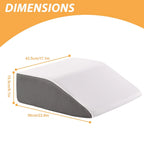 Memory Foam Wedge Pillow for Leg Elevation, Improves Circulation & Reduces Swelling, Post-Surgery Foot Knee Support for Sleep