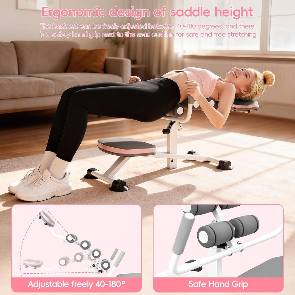 Inversion Tables Mini Back Stretcher, 440Lbs Capacity Decompression Table with Adjustable Angle, Ergonomic Contour Design, Portable Inversion Table for Back Pain Home Gym Adults