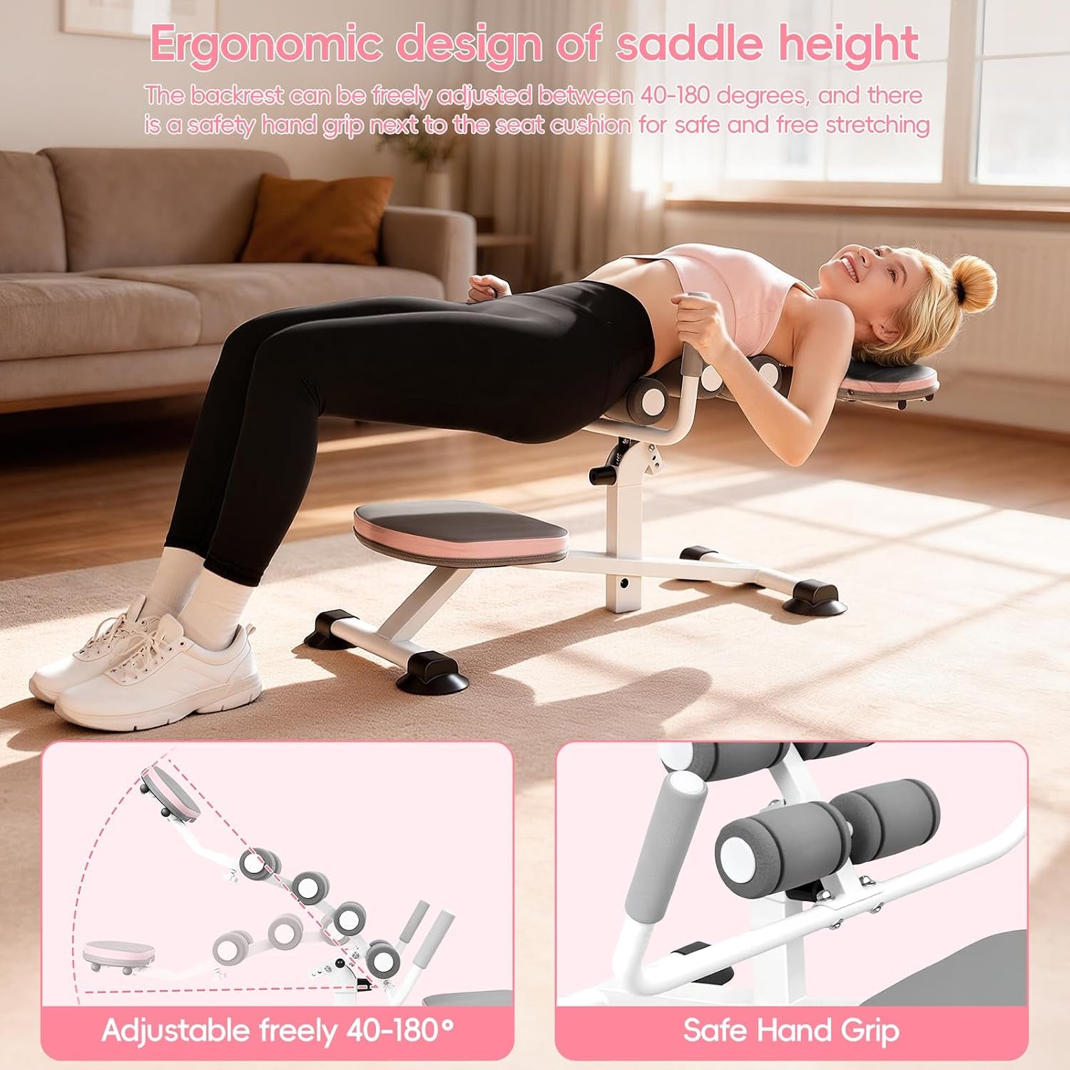 Inversion Tables Mini Back Stretcher, 440Lbs Capacity Decompression Table with Adjustable Angle, Ergonomic Contour Design, Portable Inversion Table for Back Pain Home Gym Adults