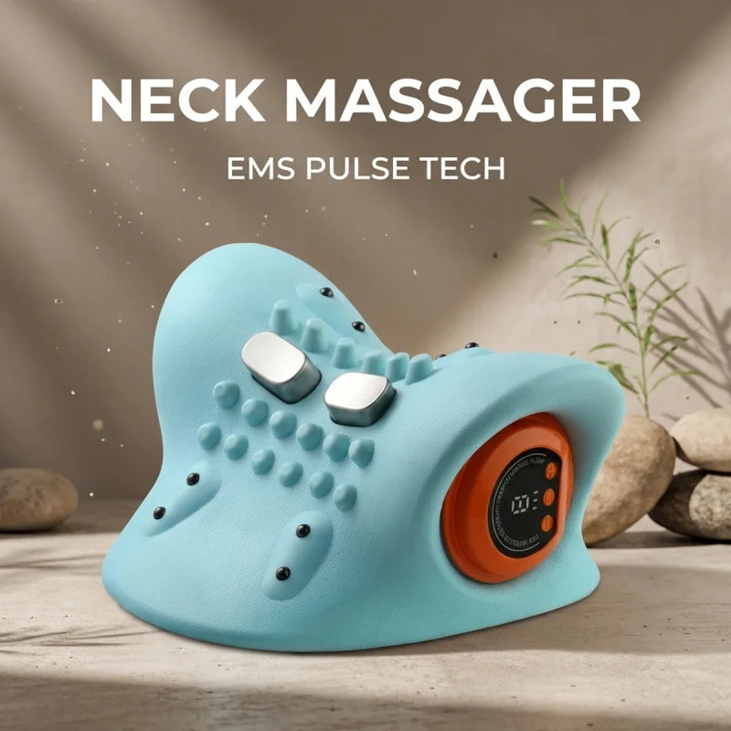 Electric Neck Shoulder Back Massage Pillow Finger Pressure Cervical Massager Home Relax Body Pain Relief Device