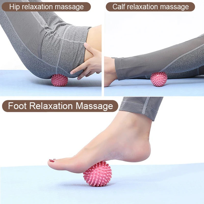 Foot Massage Ball with Spikes Pilates Yoga Sports Fitness Muscle Relaxation Massage Ball Plantar Fasciitis Therapy Ball AMQ001