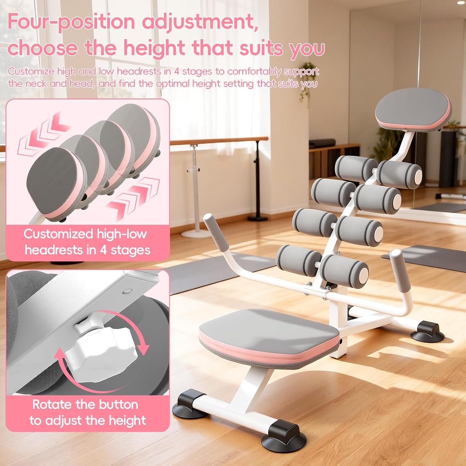 Inversion Tables Mini Back Stretcher, 440Lbs Capacity Decompression Table with Adjustable Angle, Ergonomic Contour Design, Portable Inversion Table for Back Pain Home Gym Adults