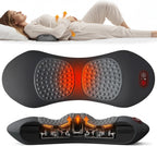 Triple Fusion Back Massager with Heat, Vibration and Gentle Stretch, USB Powered Lower Back Massager, Lumbar Support Pillow for Bed, Chair, Couch and Home Use, Gray
