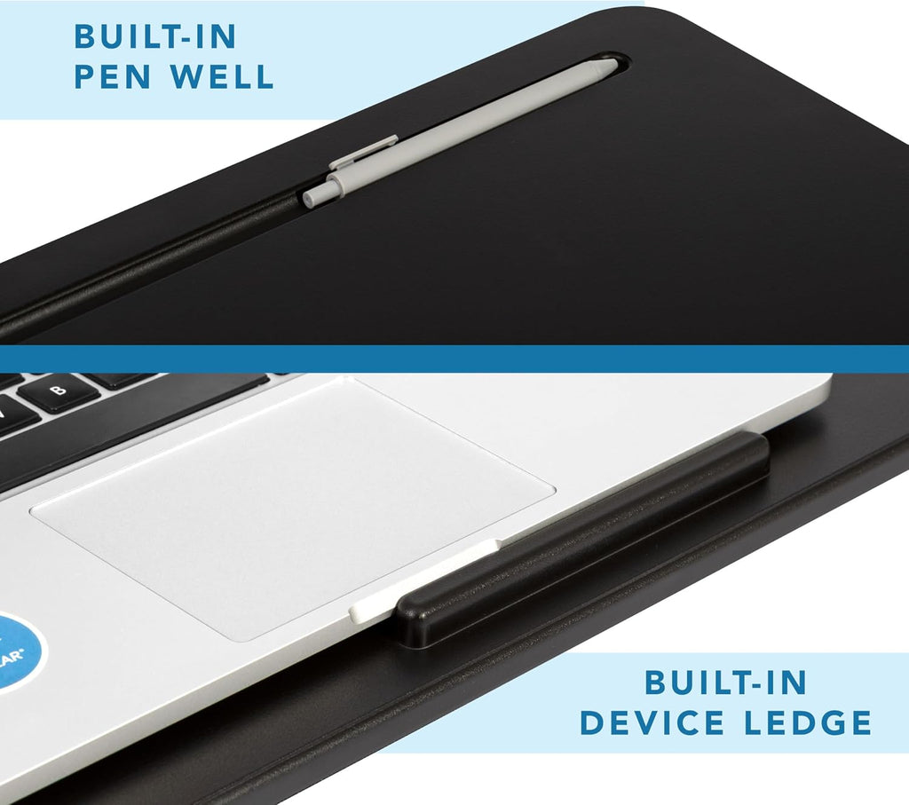 the Original Lap Desk – Black, Fits 17" Laptops | Microbead Cushion, Device Ledge, Built-In Pencil Tray, Carry Handle