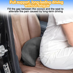 Car Seat Cushion, Memory Foam Vehicle Driver Seat Pad for Back & Sciatica Pain Relief, Comfortable Lumbar Pillow for Driving, Office Chair, Wheelchair, Universal for SUV, Truck, RV (Dark Gray)