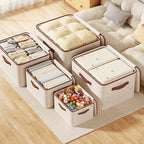 Foldable Clothes Storage Box, Closet Organizer Container with Handle and Zipper,Suitable for Wardrobe, Closet,Blanket (Washable)