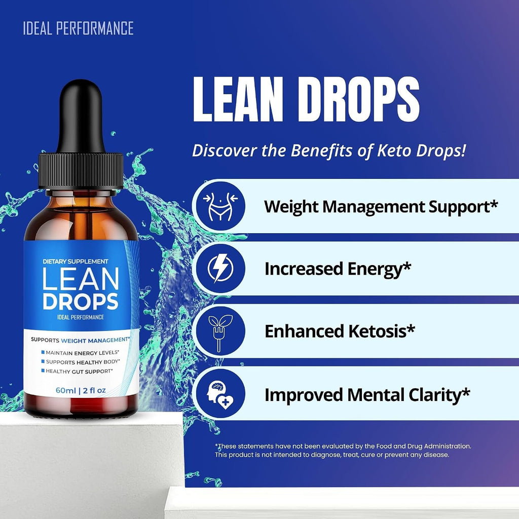 Lean Drops, Official Lean Droppers Supplement - Maximum Strength, All Natural Keto Liquid Formula to Sustain Active Lifestyle & Fitness Goals, Premium Lean Drops Advanced Reviews (2 Pack)