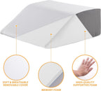Memory Foam Wedge Pillow for Leg Elevation, Improves Circulation & Reduces Swelling, Post-Surgery Foot Knee Support for Sleep